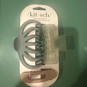 Kitsch Hair Claw Clips Set of 3  - Green and Brown